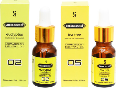

SHEER SECRET 2 AROMATHERAPY EUCLYPTUS ESSENTIAL OIL 15ML AND TEA TREE ESSENTIAL OIL 15ML(30 ml)
