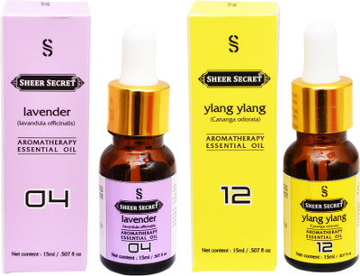 

SHEER SECRET 2 AROMATHERAPY LAVENDER ESSENTIAL OIL 15ML AND YLANG YLANG ESSENTIAL OIL 15ML(30 ml)