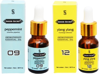 

SHEER SECRET 2 AROMATHERAPY PEPPERMINT ESSENTIAL OIL 15ML AND YLANG YLANG ESSENTIAL OIL 15ML(30 ml)