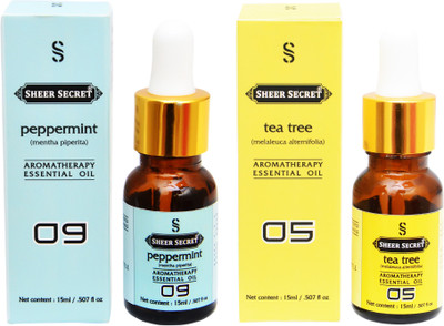 

SHEER SECRET 2 AROMATHERAPY PEPPERMINT ESSENTIAL OIL 15ML AND TEA TREE ESSENTIAL OIL 15ML(30 ml)