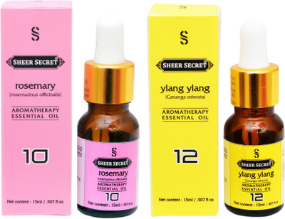 

SHEER SECRET 2 AROMATHERAPY ROSEMARY ESSENTIAL OIL 15ML AND YLANG YLANG ESSENTIAL OIL 15ML(30 ml)