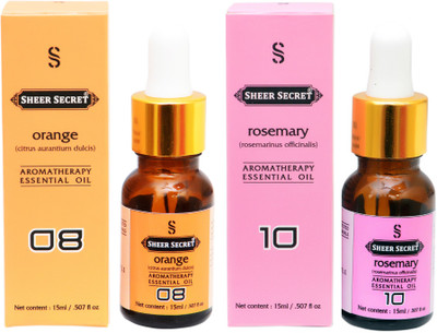 

SHEER SECRET 2 AROMATHERAPY ORANGE ESSENTIAL OIL 15ML AND ROSEMARY ESSENTIAL OIL 15ML(30 ml)