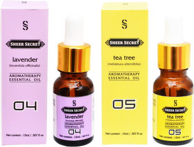 

SHEER SECRET 2 AROMATHERAPY LAVENDER ESSENTIAL OIL 15ML AND TEATREE ESSENTIAL OIL 15ML(30 ml)
