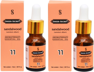 

SHEER SECRET 2 AROMATHERAPY SANDALWOOD ESSENTIAL OIL 15ML EACH(30 ml)