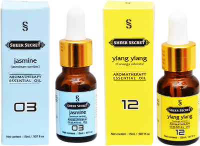 

SHEER SECRET 2 AROMATHERAPY JASMINE ESSENTIAL OIL 15ML AND YLANG YLANG ESSENTIAL OIL 15ML(30 ml)