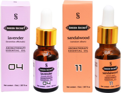 

SHEER SECRET 2 AROMATHERAPY LAVENDER ESSENTIAL OIL 15ML AND SANDALWOOD ESSENTIAL OIL 15ML(30 ml)