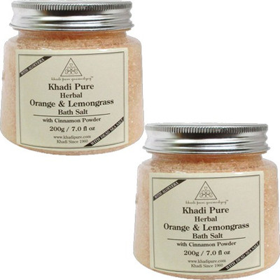 

Khadi Pure Gramodyog ORANGE & LEMONGRASS BATH SALT WITH CINNAMON POWDER - 200G (SET OF 2)(400 ml)