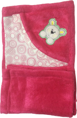 

SONAHITA Printed  Hooded Baby Blanket(Fur, SONA6-Hot Pink