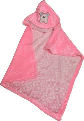 

SONAHITA Printed  Hooded Baby Blanket(Fur, SONA6-Pink