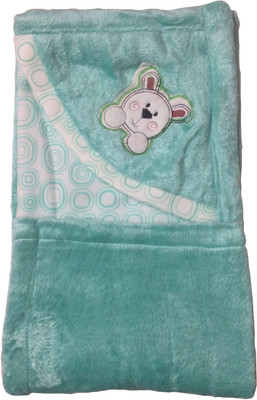 SONAHITA Printed  Hooded Baby Blanket(Fur, SONA6-Light Green