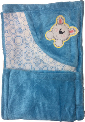 

SONAHITA Printed  Hooded Baby Blanket(Fur, SONA6-Sky Blue