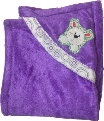

SONAHITA Printed  Hooded Baby Blanket(Fur, SONA6-Purple