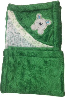 

SONAHITA Printed  Hooded Baby Blanket(Fur, SONA6-Green