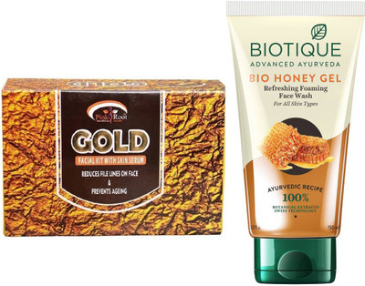 

Pink Root GOLD KIT 83G WITH BIOTIQUE HONEY FACEWASH(Set of 2)