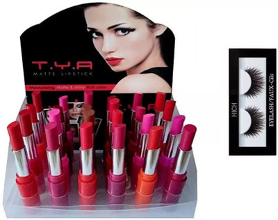 

hich Eyelash And Matte Lipstick Of 24 Colors(Set of 2)
