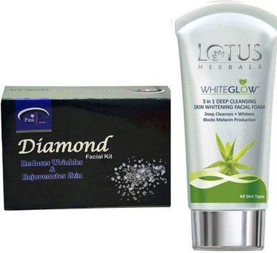 

Pink Root DIAMOND KIT 83G WITH LOTUS SKIN WHITENING FACEWASH(Set of 2)