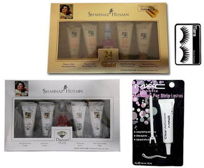 

tiara Eyelashes & Diamond & Gold Facial Kit , Eyelashes Glue(Set of 4)