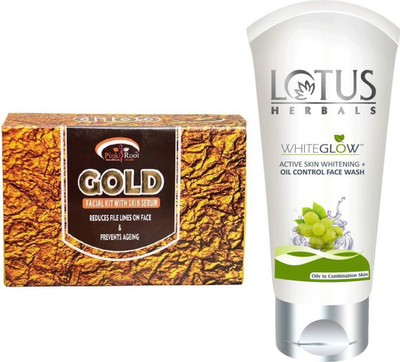 

Pink Root GOLD KIT 83G WITH LOTUS OIL CONTROL FACEWASH(Set of 2)