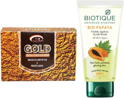 

Pink Root GOLD KIT 83G WITH PAPAYA FACEWASH(Set of 2)