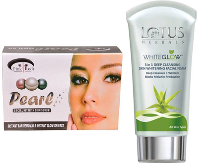 

Pink Root PEARL KIT 83G WITH LOTUS SKIN WHITENING FACEWASH(Set of 2)
