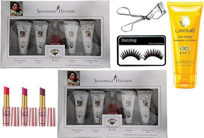 

dazzling Eyelashes Diamond Plus Pack Of 2& Matte Finsh Lipstick Pack Of 3& SunExpert Lotion(Set of 8)
