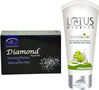 

Pink Root DIAMOND KIT 83G WITH LOTUS OIL CONTROL FACEWASH(Set of 2)