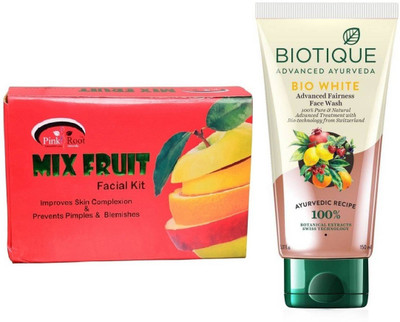 

Pink Root MIX FRUIT KIT 83G WITH BIOTIQUE WHITE FAIRNESS FACEWASH(Set of 2)