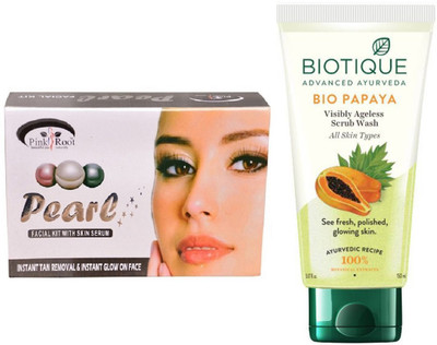 

Pink Root PEARL KIT 83G WITH BIOTIQUE PAPAYA FACEWASH(Set of 2)