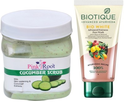 

Pink Root CUCUMBER SCRUB 500G WITH WHITE FAIRNESS FACEWASH(Set of 2)