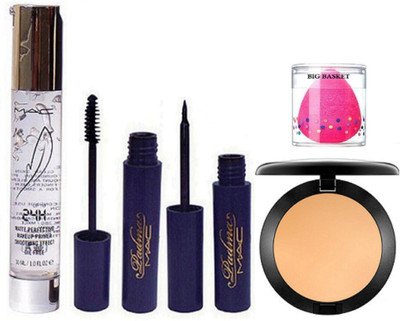 

big Basket Sponge Puff , Primer & Padma Mascara , Eyeliner ,& Studio Fix Compact(Set of 5)