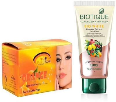 

Pink Root ORANGE BLEACH 250G WITH WHITE FAIRNESS FACEWASH(Set of 2)