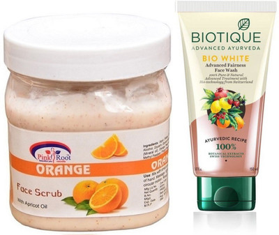 

Pink Root ORANGE SCRUB 500G WITH WHITE FAIRNESS FACEWASH(Set of 2)