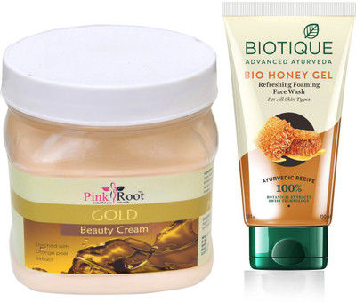 

Pink Root GOLD CREAM 500G WITH HONEY FACEWASH(Set of 2)