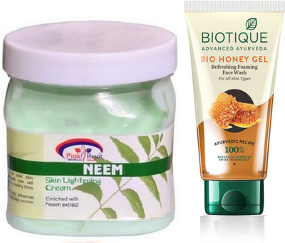 

Pink Root NEEM CREAM 500G WITH BIOTIQUE HONEY FACEWASH(Set of 2)