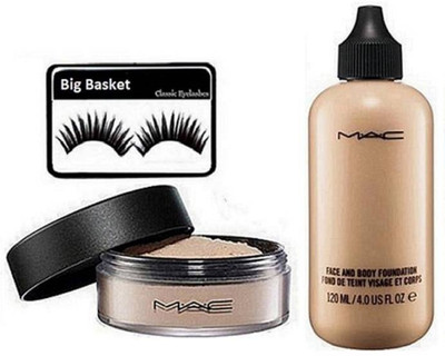 

big Basket Eyelashes , Face & Body Foundation , Loos Poudre(Set of 3)