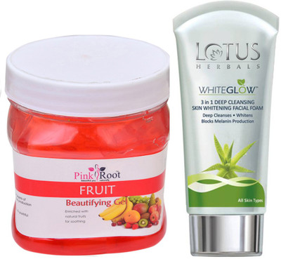 

Pink Root FRUIT GEL 500G WITH LOTUS SKIN WHITENING FACEWASH(Set of 2)
