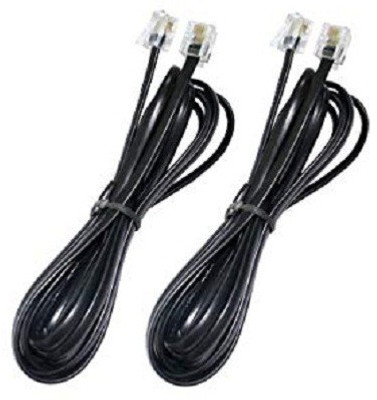 

Optisoft Telephone Cable 2 Meter,(Pack of 2 Pcs) RJ11 Network Cable(Compatible with TELEPHONE, Black)