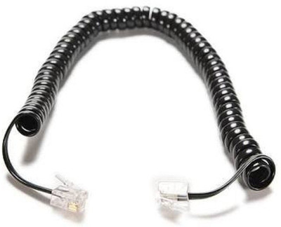 

Optisoft Telephone Extension Coil Cable Cord 2M Network Cable(Compatible with TELEPHONE, Black)
