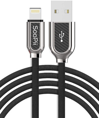 Soopii Lightning Cable 1 m cloth Lightning Cloth Braided Fast Charging USB Data Charge and sync Cable - 1 Meter - Black(Compatible with Mobile, Tablet, Black)