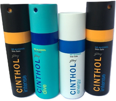

CINTHOL 2 INTENSE 1 DIVE 1 ENERGY Body Spray - For Men & Women(600 ml, Pack of 4)