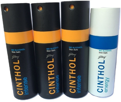 

CINTHOL 3 INTENSE 1 ENERGY Body Spray - For Men & Women(600 ml, Pack of 4)