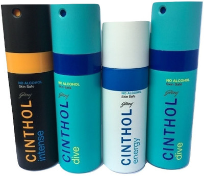 

CINTHOL INTENSE 2 DIVE AND 1 ENERGY Body Spray - For Men & Women(600 ml, Pack of 4)