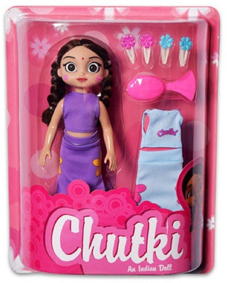 

Johnnie Boy Chutki Doll with Accessories - A Dress, comb, with 4 Hair clips (Multicolor)(Multicolor)