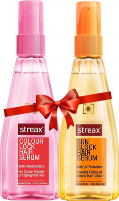 

Streax Colour Lock Hair And Sun Block Hair Serum Combo Pack 100 ml Each(200 ml)