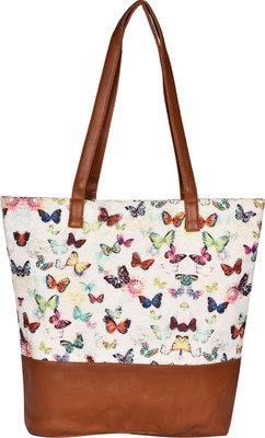 

Suprino Tote(White, Brown), Brown;white