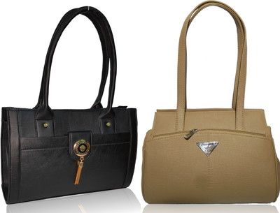 AZED Collections Hand-held Bag(Black, Khaki)