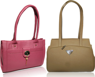 

AZED Collections Hand-held Bag(Purple, Khaki), Khaki;purple