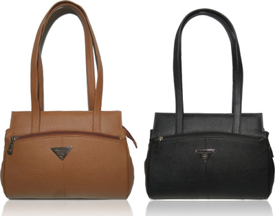 

AZED Collections Shoulder Bag(Tan, Black), Black;tan