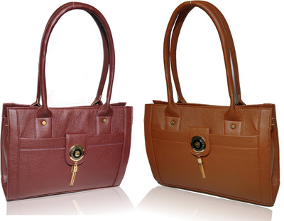 

AZED Collections Hand-held Bag(Brown, Tan)
