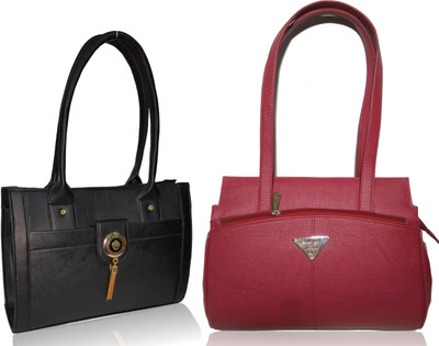 

AZED Collections Hand-held Bag(Black, Maroon)